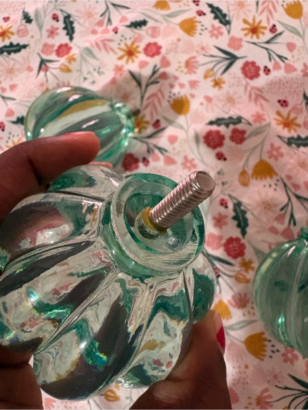 PBTeen Teal Curtain Rod finials 3 included flaws 🩵🩵🩵